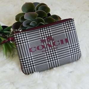 Coach Payton Glen Wristlet black & red plaid